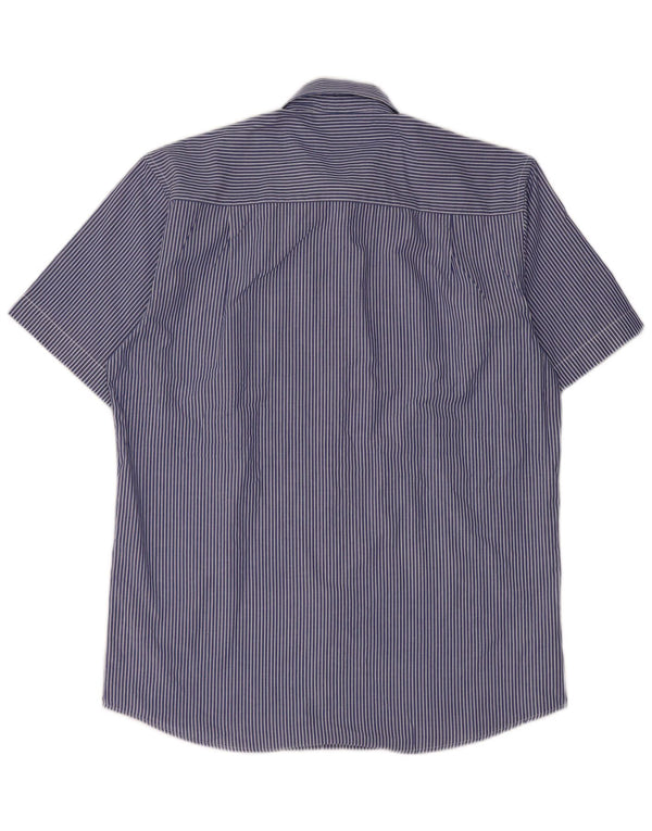 Camisa Pierre Cardin Hombre Manga Corta Regular Fit Rayas Azul Medio
