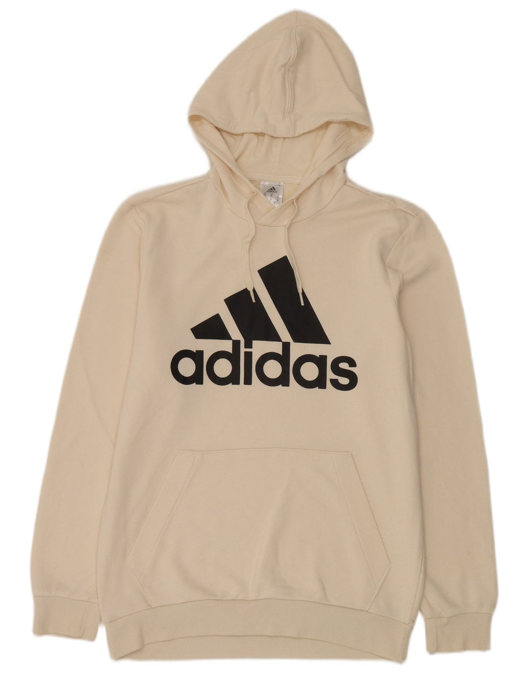 Adidas Hombre Sudadera Con Capucha Gráfica Jersey Medio De Algodón Blanco Roto