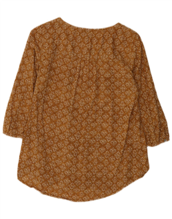 Camisa tipo pulóver de manga 3/4 para mujer de Fat Face UK 8 Small Marrón Algodón floral