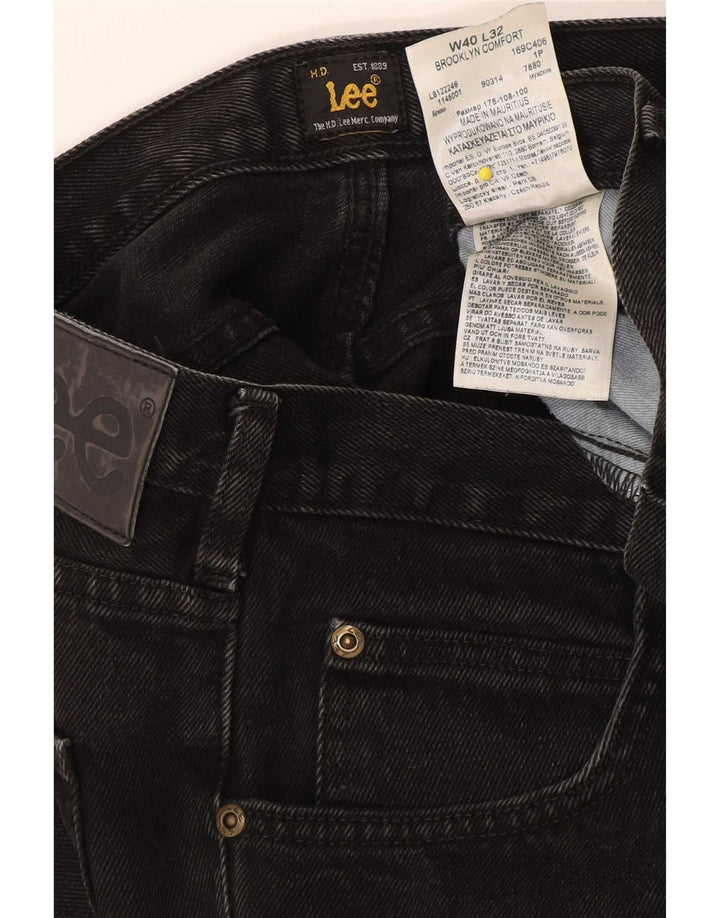Lee Vaqueros Rectos Brooklyn para Hombre W40 L32 Algodón Negro