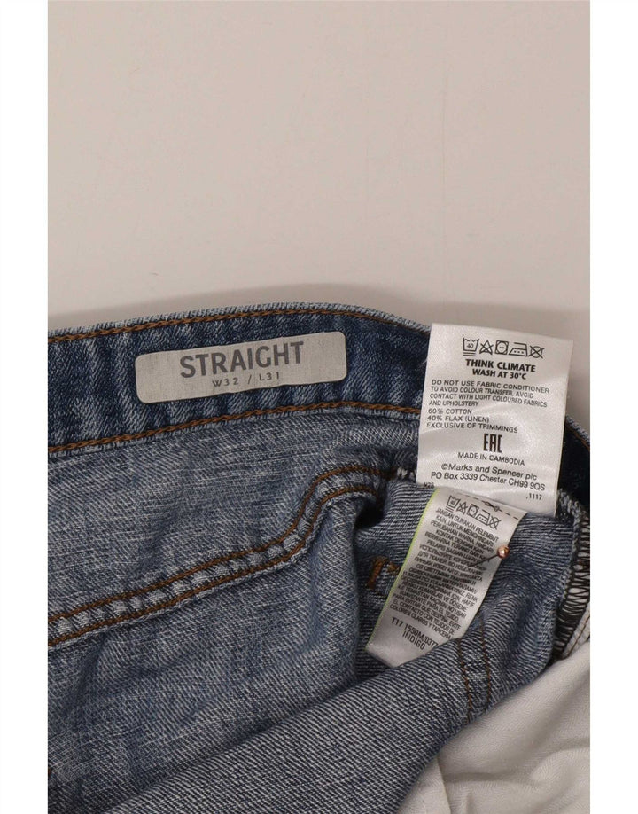 Marks & Spencer Vaqueros rectos para hombre W32 L31 Algodón azul