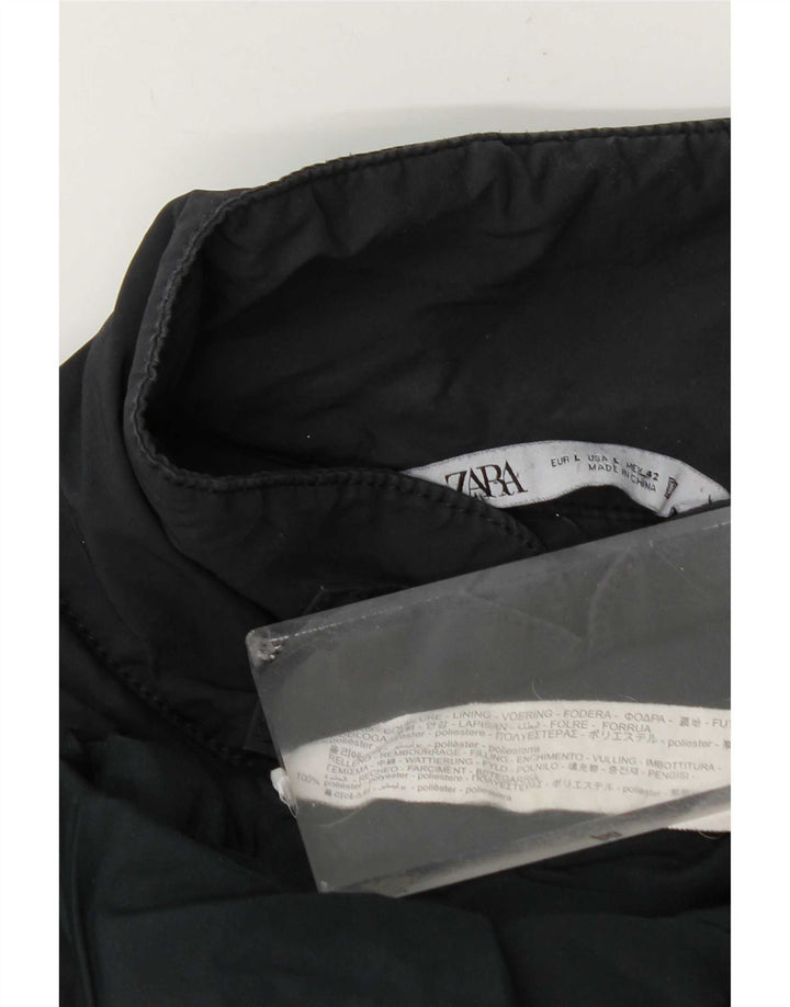 Zara Chaqueta Bomber para Hombre UK 40 Grande Poliéster Azul Marino