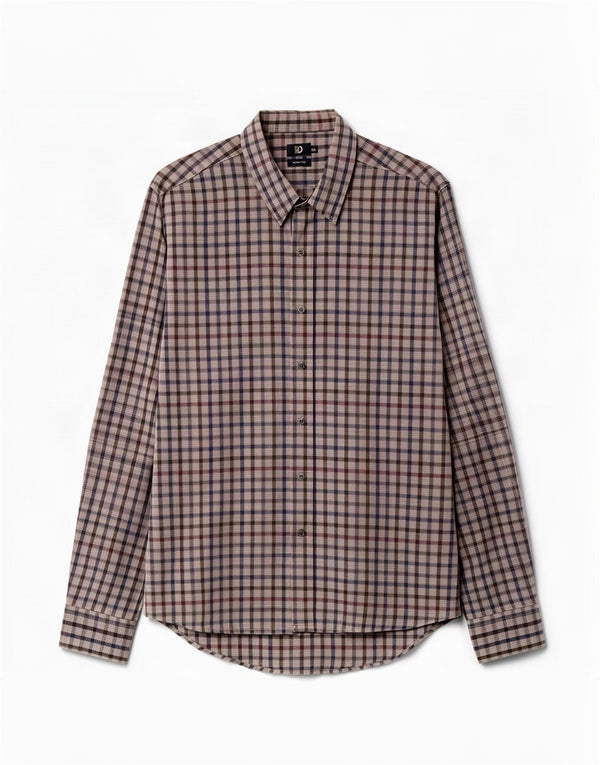 Dack's Camisa ajustada para hombre 2XL Algodón a cuadros gris