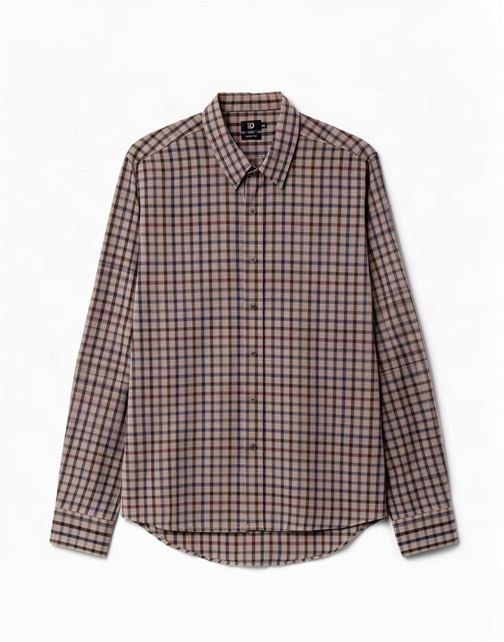 Dack's Camisa ajustada para hombre 2XL Algodón a cuadros gris