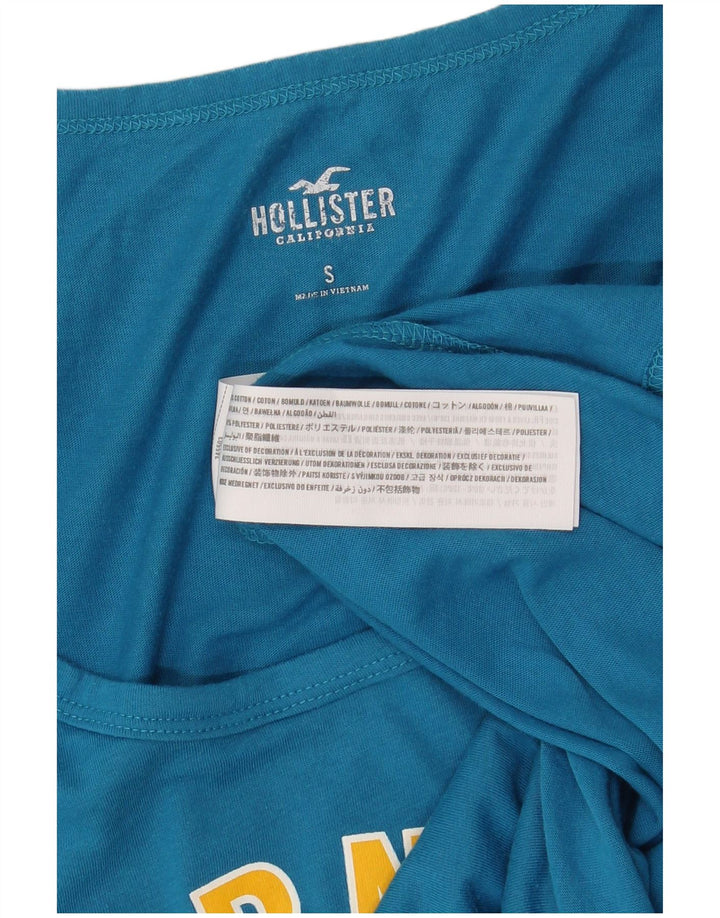 HOLLISTER Hombre Gráfico Chaleco Top Pequeño Algodón Azul
