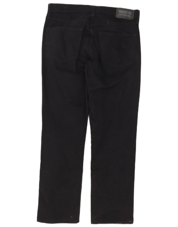 Levi's Mens Signature Straight Casual Trousers W32 L30 Black Cotton