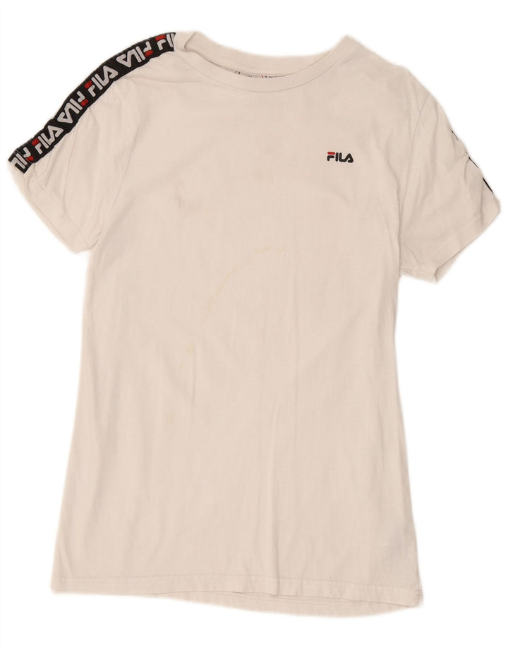 Fila Camiseta gráfica para hombre Top Medium White Cotton