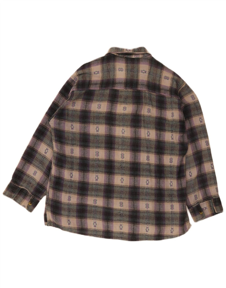S.S. Shirties Camisa de franela holgada para hombre, tamaño mediano, cuadros multicolores