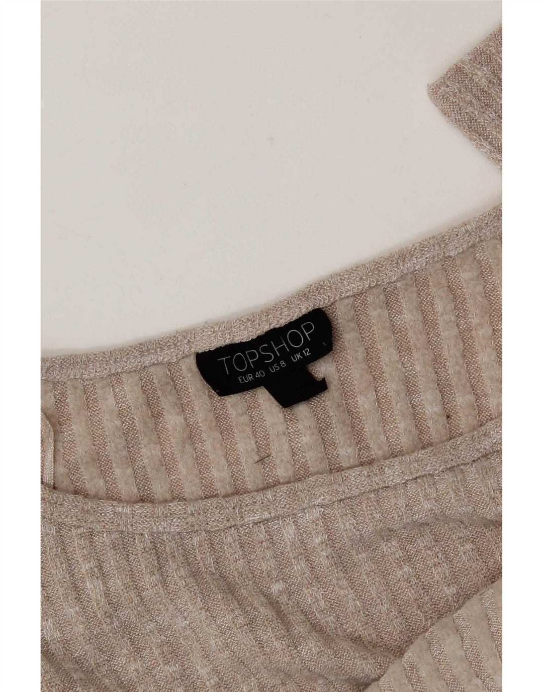 Topshop Top corto extragrande de manga larga para mujer UK 42 Medio beige moteado