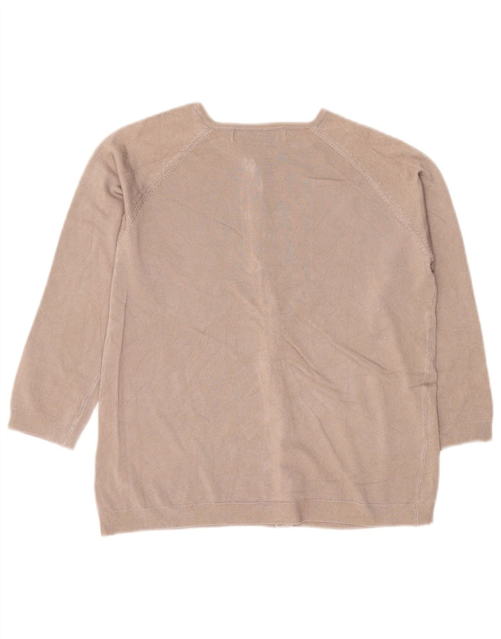 Zara Mujer Cárdigan Suéter UK 44 Grande Viscosa Gris
