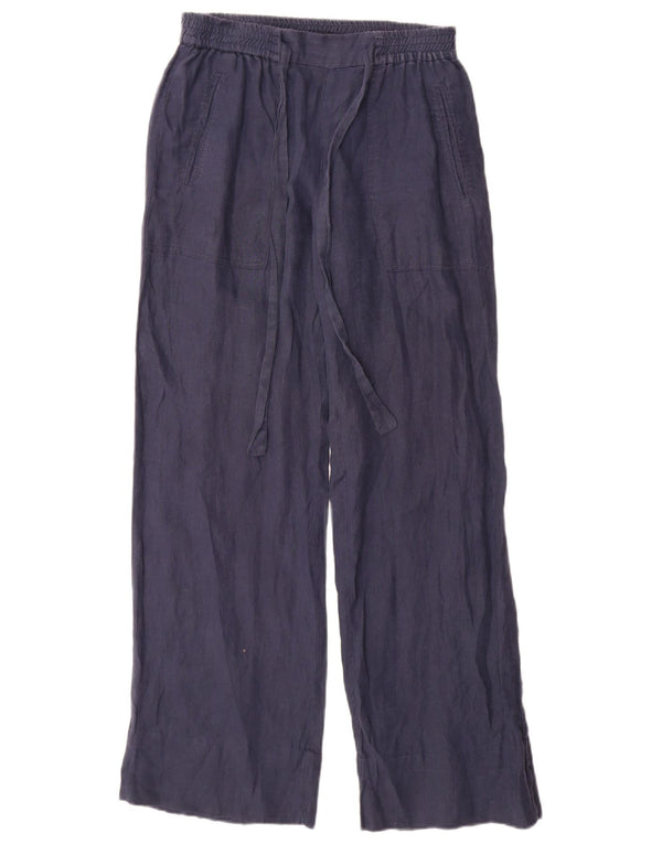Zara Mujer Pantalones Casuales De Corte Suelto Pequeño W26 L31 Azul Marino