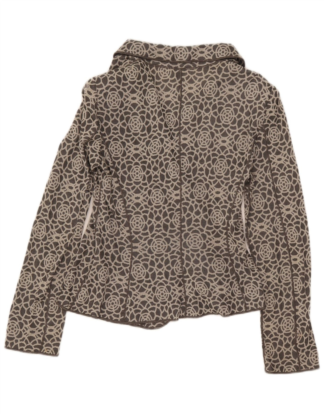 Armani Collezioni Chaqueta Blazer de Punto para Mujer IT 46 Grande Gris Geométrico