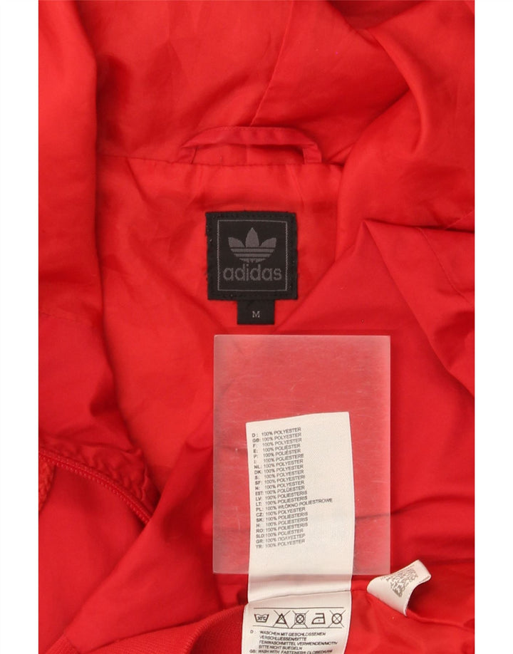Adidas - Chaqueta de chándal con capucha para hombre, color rojo medio, poliéster color block