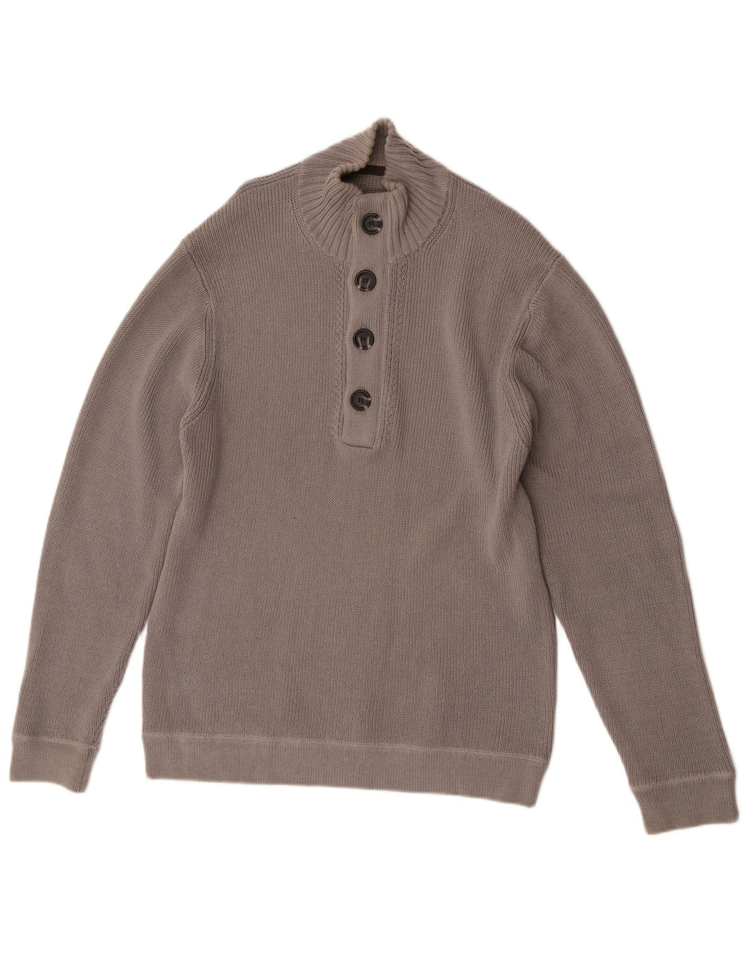 Reiss Jersey De Cuello Con Botones Para Hombre XL Algodón Gris