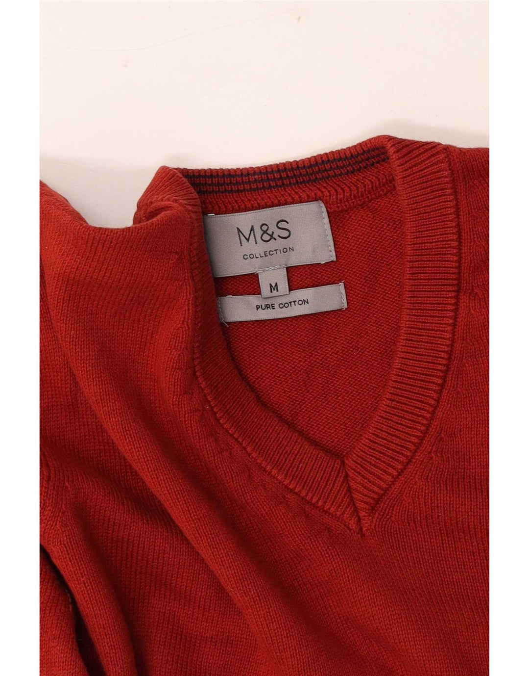 Marks & Spencer Suéter con Cuello en V para Hombre Rojo Medio