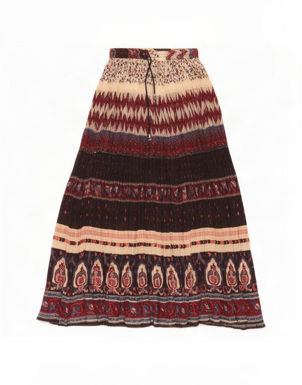 Falda gitana vintage para mujer talla única W26 algodón floral multicolor