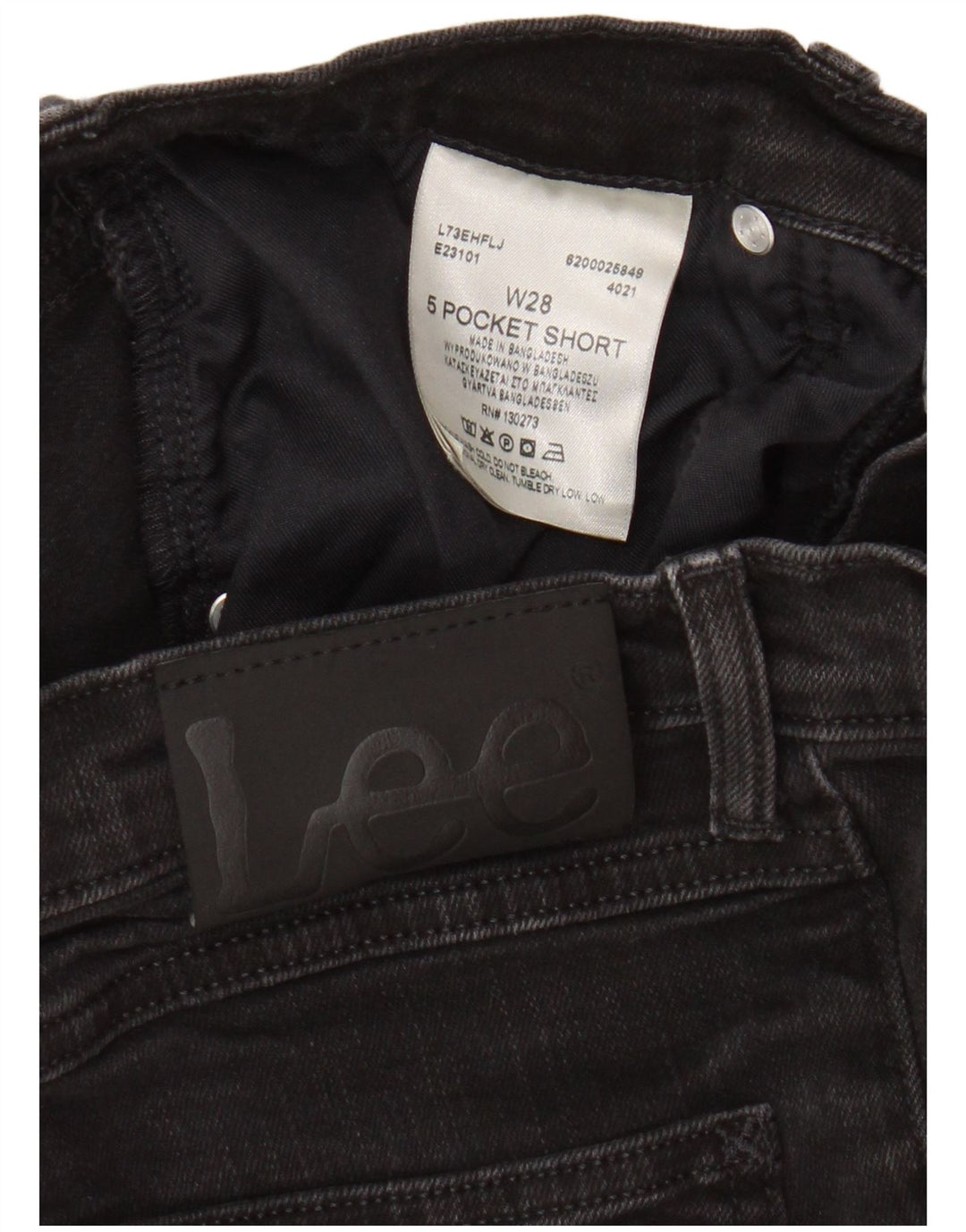 Lee Shorts De Mezclilla Para Hombre W28 Pequeño Algodón Negro