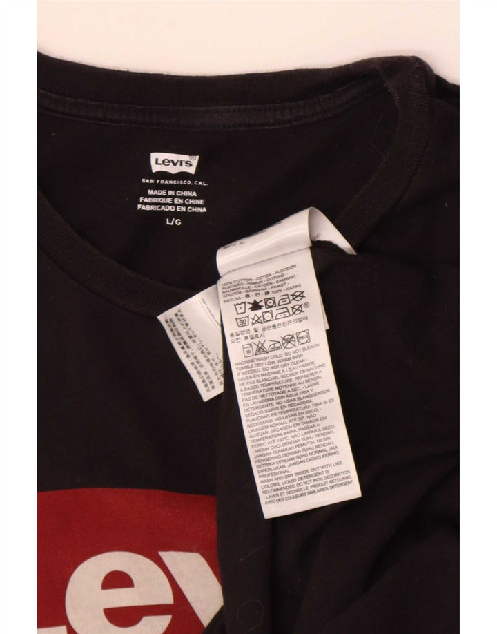 Levi's Camiseta gráfica para hombre Top grande de algodón negro