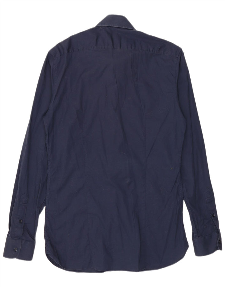 Camisa Reiss Slim Fit De Algodón Azul Marino Medio