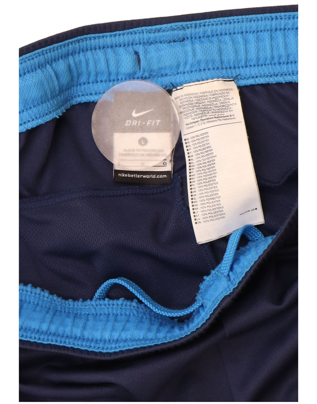 Nike - Pantalones cortos deportivos Dri Fit para hombre, talla grande, poliéster, color azul marino