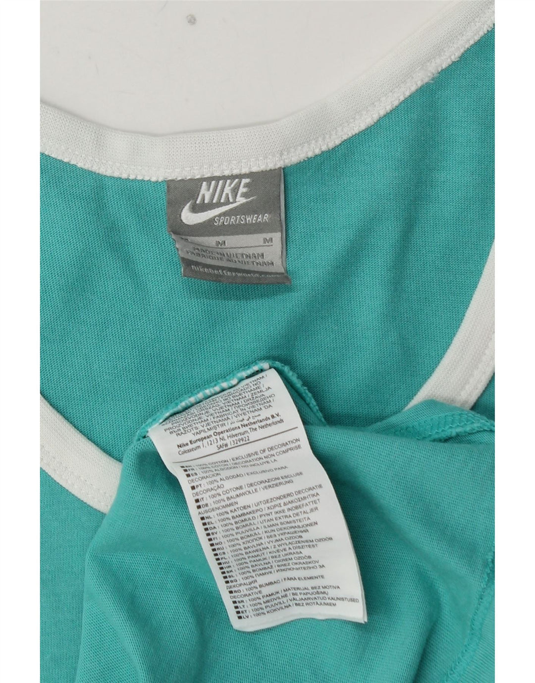 NIKE Hombre Graphic Vest Top Algodón Turquesa Medio