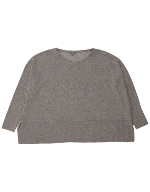 Cos Top extragrande para mujer, manga larga, Reino Unido 44, viscosa moteada gris medio