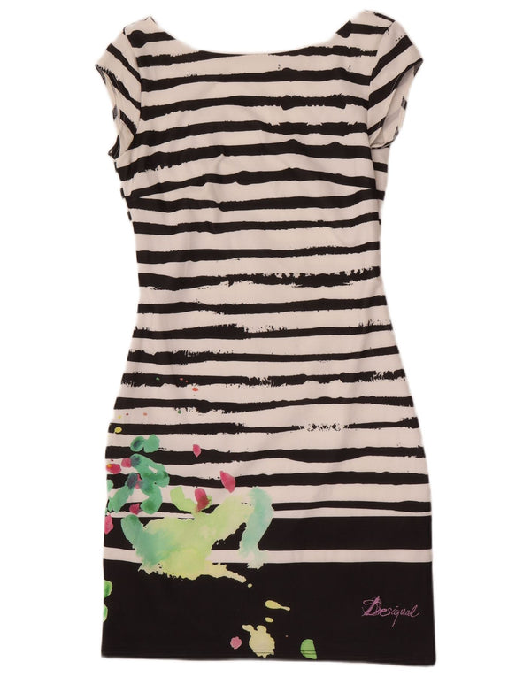 Desigual Vestido tubo para mujer UK 8 Small Black Stripes