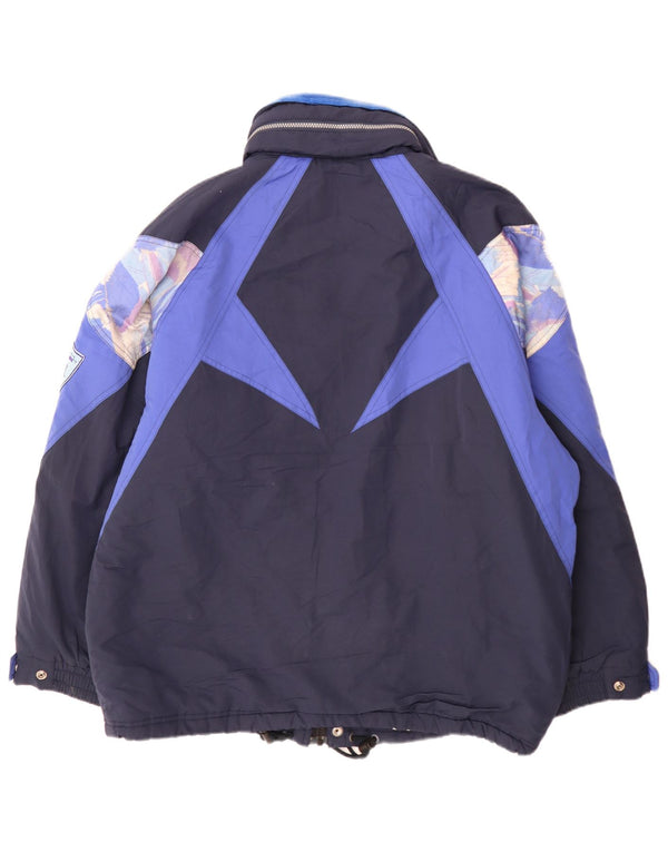Sergio Tacchini Chaqueta de esquí acolchada con capucha para hombre UK 42 XL Azul marino Deportes