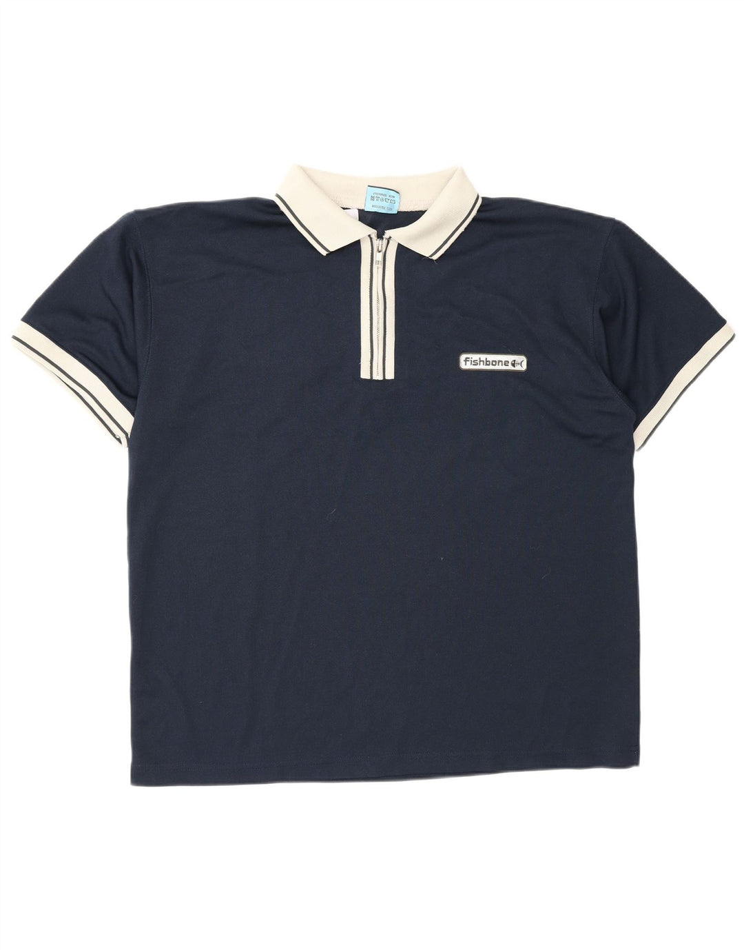 Fishbone Polo para hombre Poliéster color block azul marino medio
