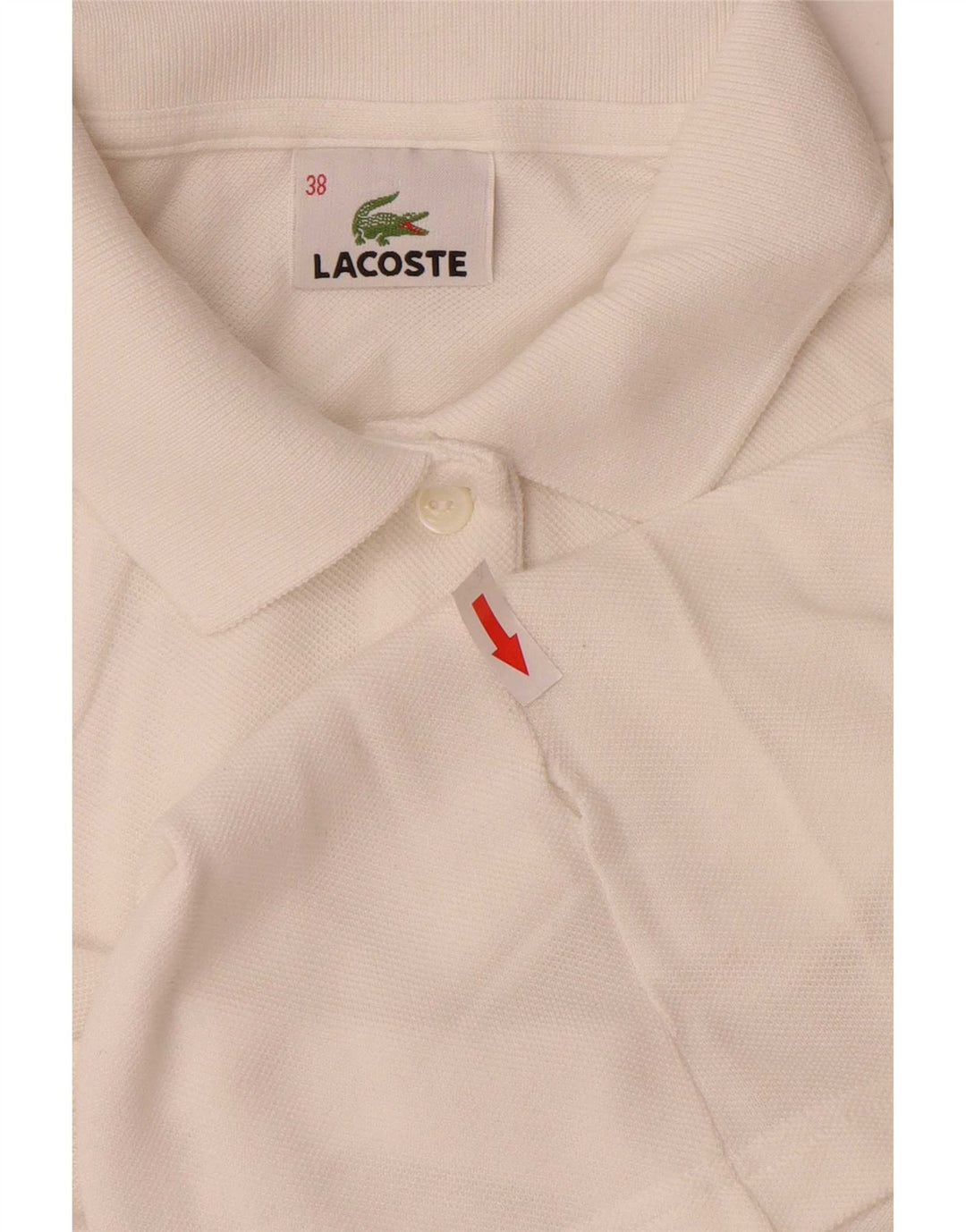 Polo Lacoste Mujer Talla 38 Mediano Blanco