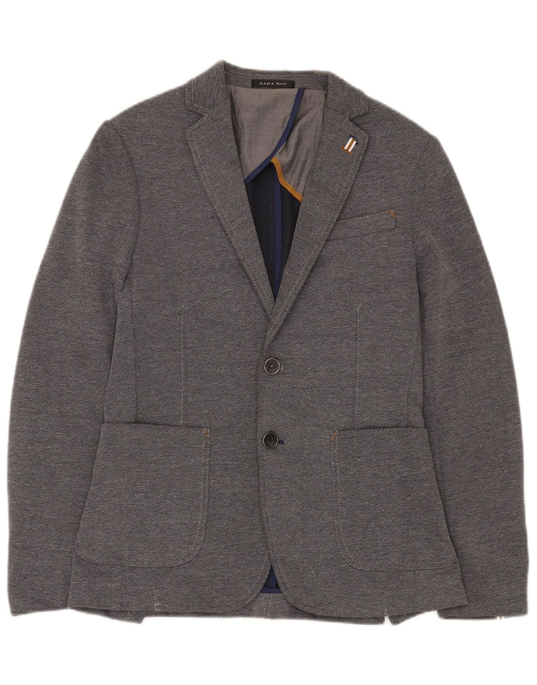 Zara Chaqueta tipo blazer de 2 botones para hombre EU 46 Small Gris Poliéster