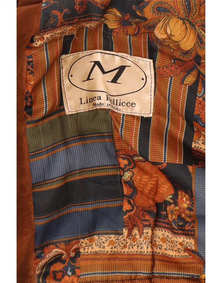 Vintage mujer oversize ante doble pecho abrigo IT 42 Marrón Medio