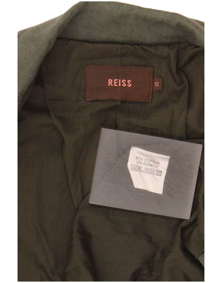 Chaqueta tipo blazer de 1 botón para mujer Reiss UK 42 Algodón verde medio