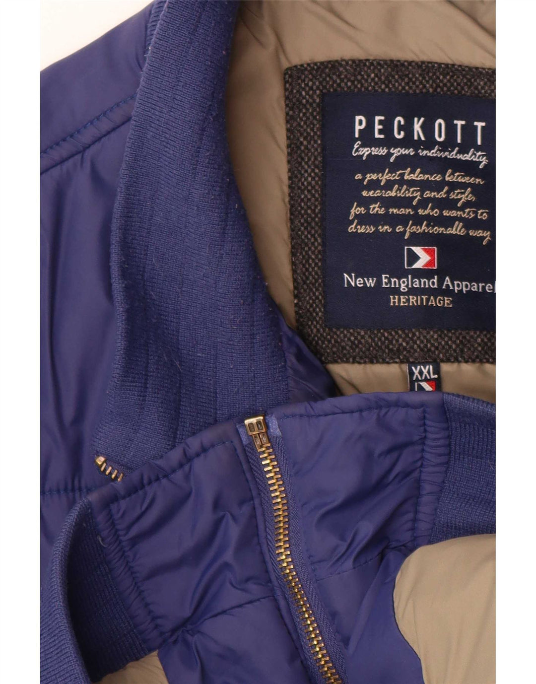 Peckott Chaqueta acolchada para hombre UK 44 2XL Poliamida azul marino