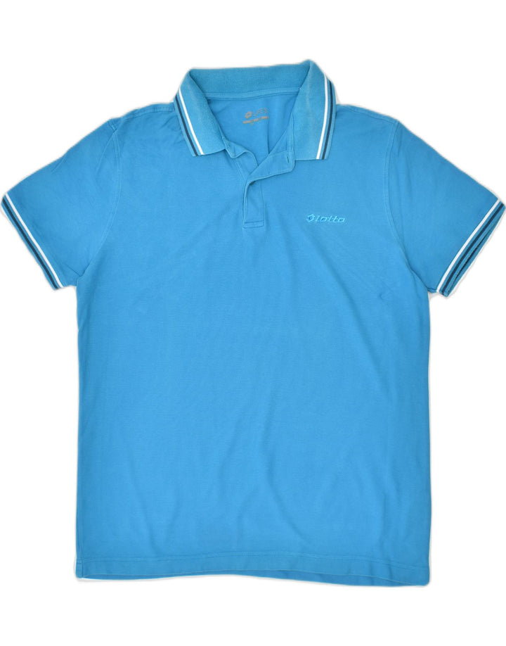 LOTTO Mens Polo Shirt XL Blue Cotton | Vintage | Thrift | Second-Hand | Used Clothing | Messina Hembry 