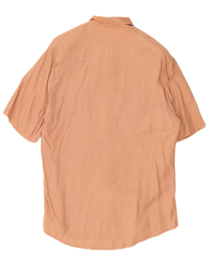 Camisa vintage de manga corta para mujer IT 44 Naranja mediana manchada