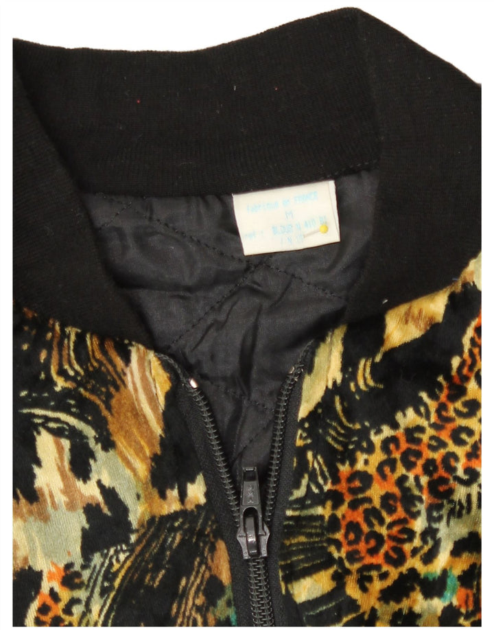 Vintage mujer bomber chaqueta Reino Unido 14 medio multicolor animal print