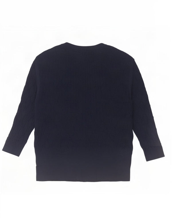 Marks & Spencer Suéter tipo cárdigan de manga 3/4 para mujer UK 46 Grande Azul marino