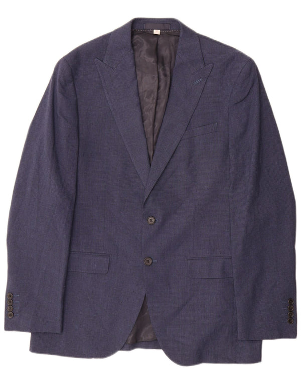 Marks & Spencer Chaqueta tipo blazer de 2 botones para hombre UK 38 Azul medio Pata de gallo