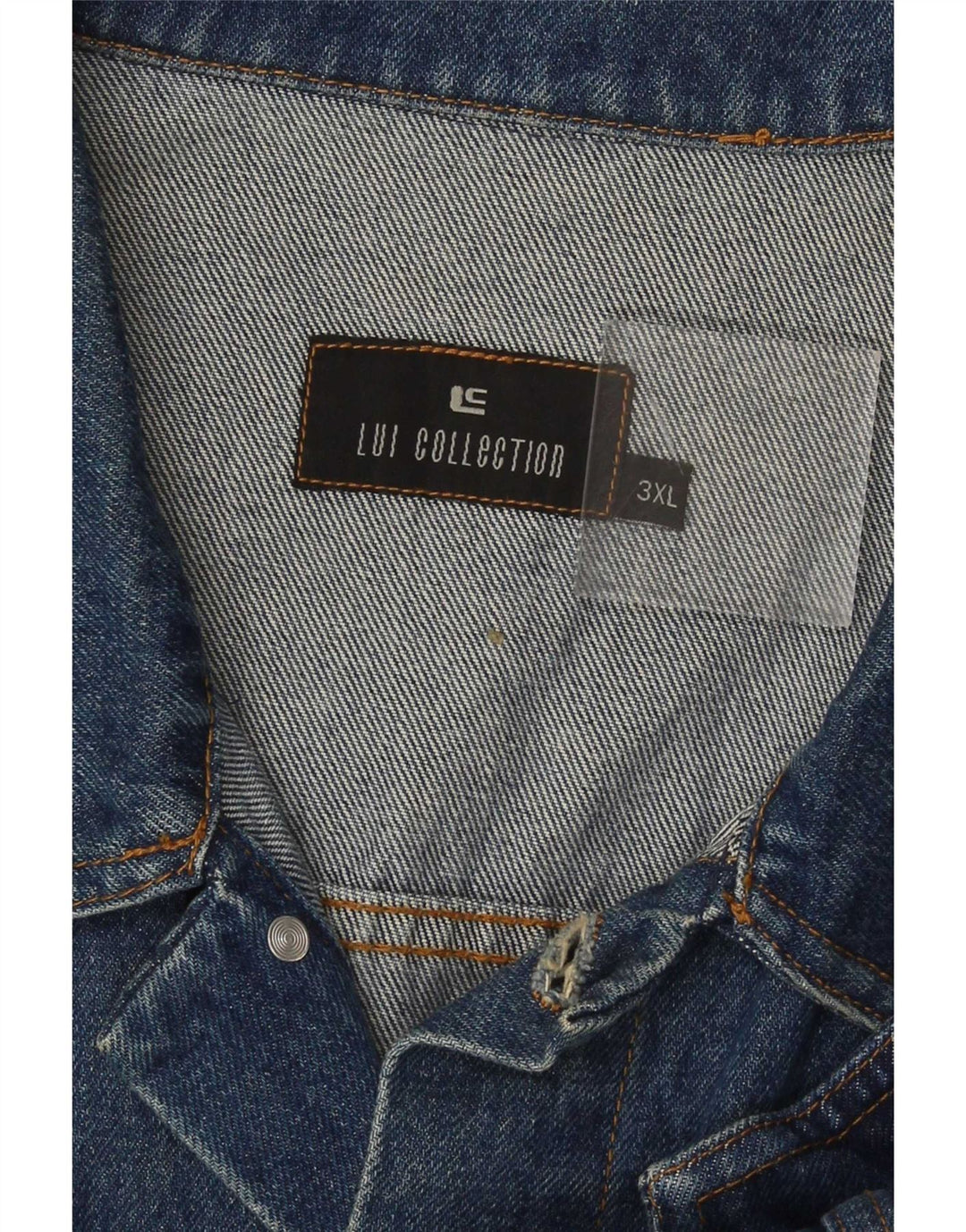 Vintage Hombres Denim Gilet Reino Unido 46 3XL Azul