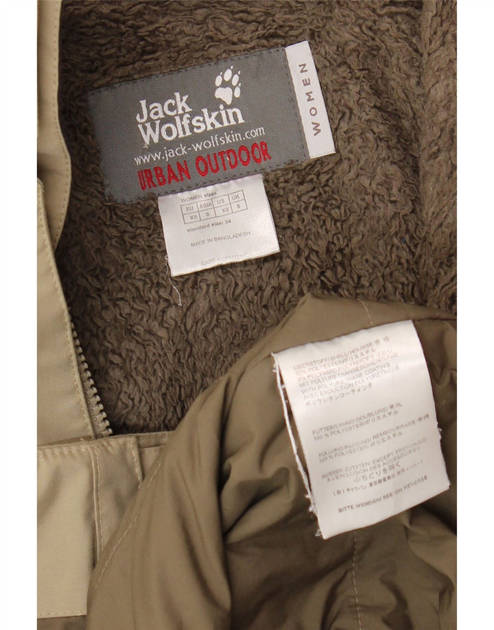 Jack Wolfskin Parka con capucha para mujer UK 8 Small Caqui Poliéster