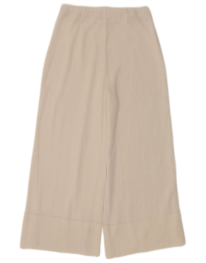 Zara Mujer Capri Chándal Pantalones UK 10 Small Blanco
