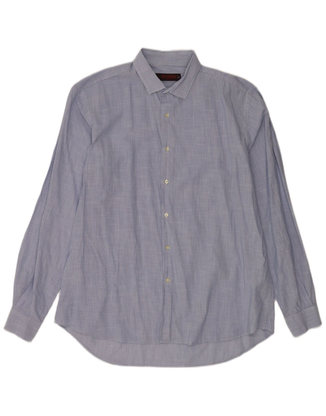 Camisa Etro Hombre Talla 43 Algodón Rayas Azul Grande
