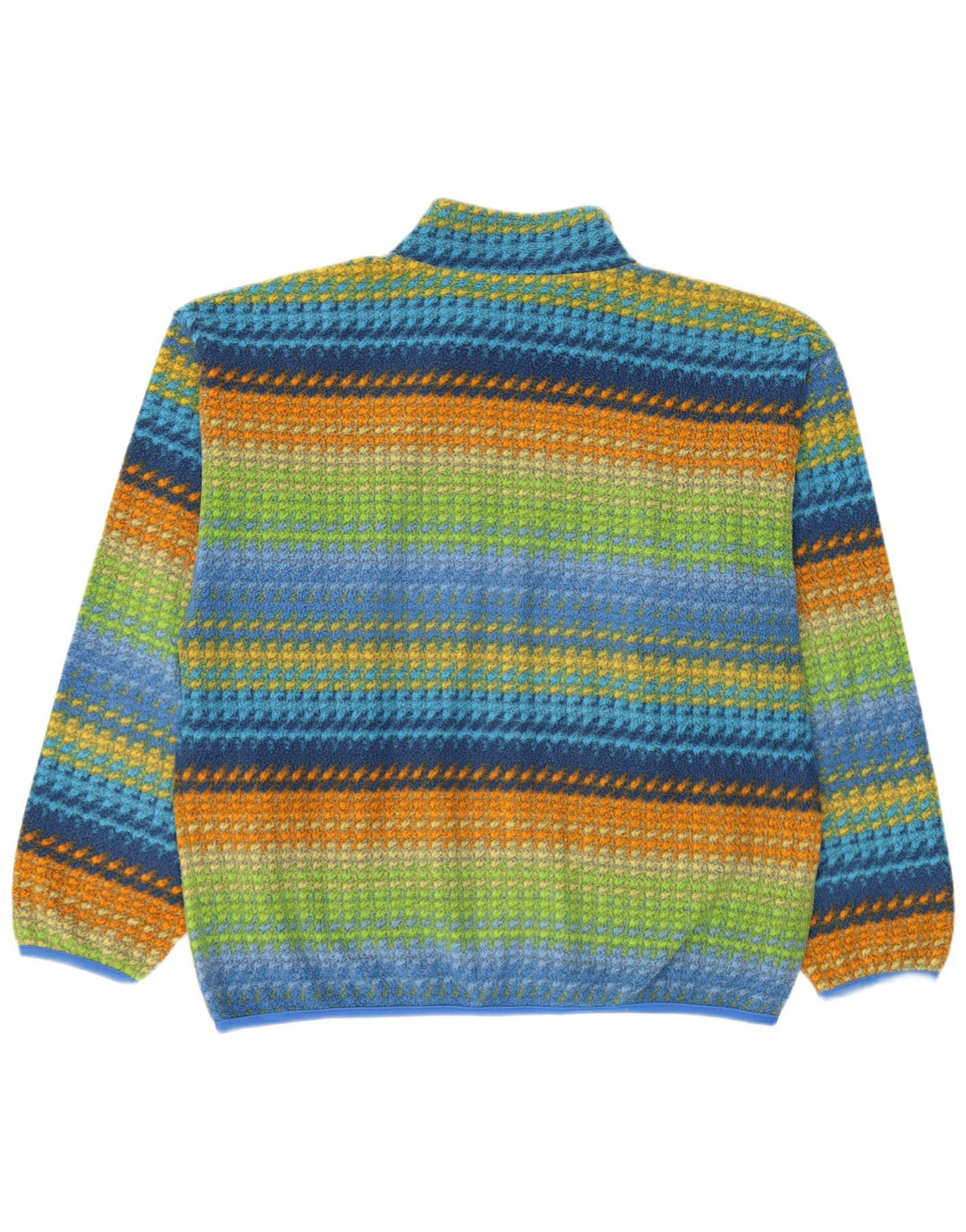 INVICTA Jersey de forro polar con cuello y cremallera para hombre, talla grande, rayas multicolores