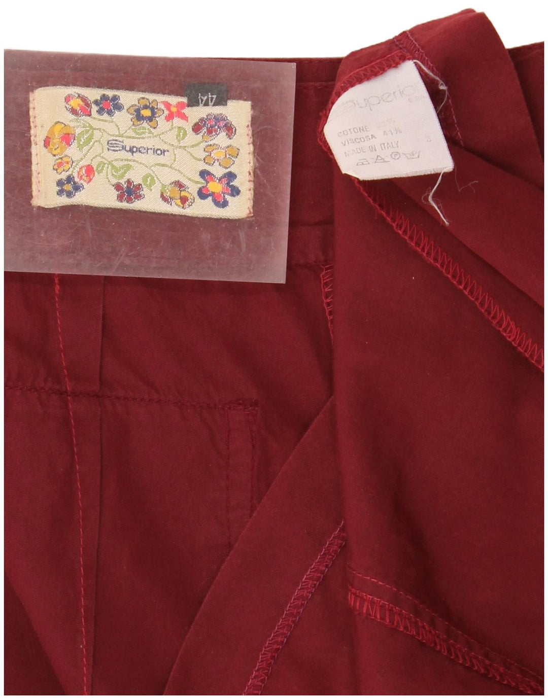 SUPERIOR Falda lápiz para mujer IT 44 Mediana W27 Algodón burdeos