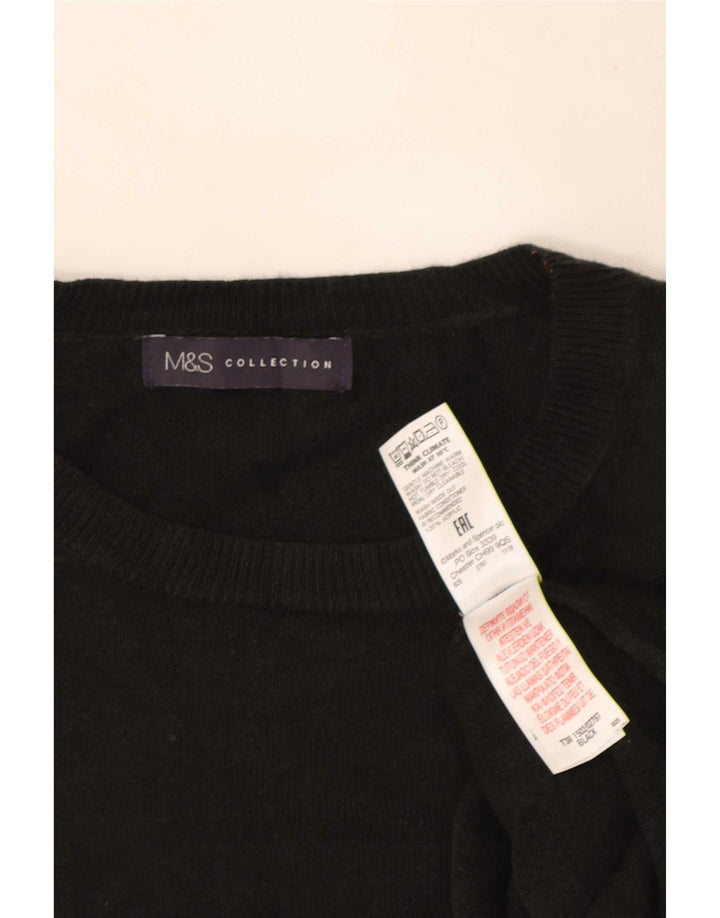Marks & Spencer Jersey extragrande con cuello redondo para mujer, talla 40, color negro