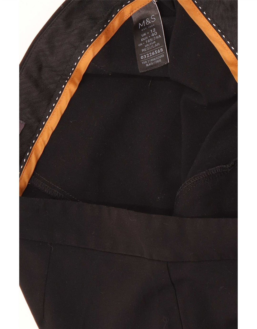 Marks & Spencer Pantalones casuales con corte de bota para mujer UK 12 Medium W30 L31 Negro