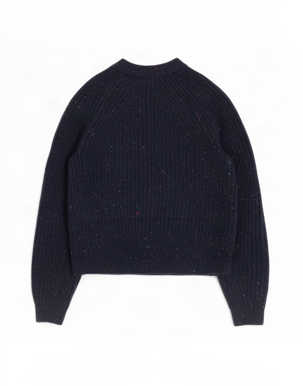 Marks & Spencer Suéter tipo cárdigan para mujer UK 10 Small Azul marino moteado