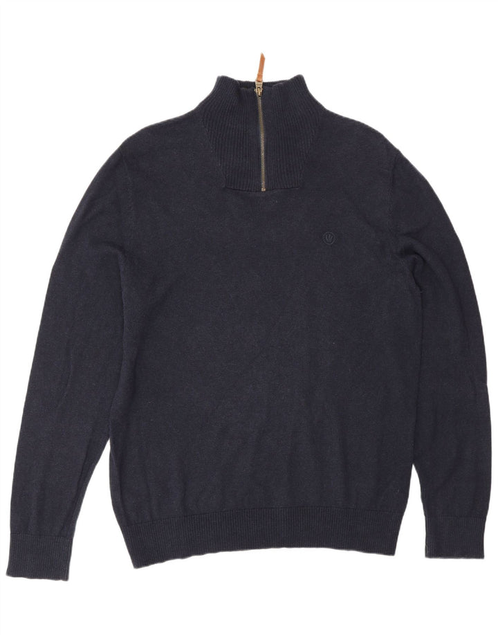 Jersey tipo jersey con cuello y cremallera para hombre de Fat Face Grande Azul marino Algodón