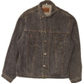 Vintage hombres chaqueta de mezclilla Reino Unido 40 algodón gris grande